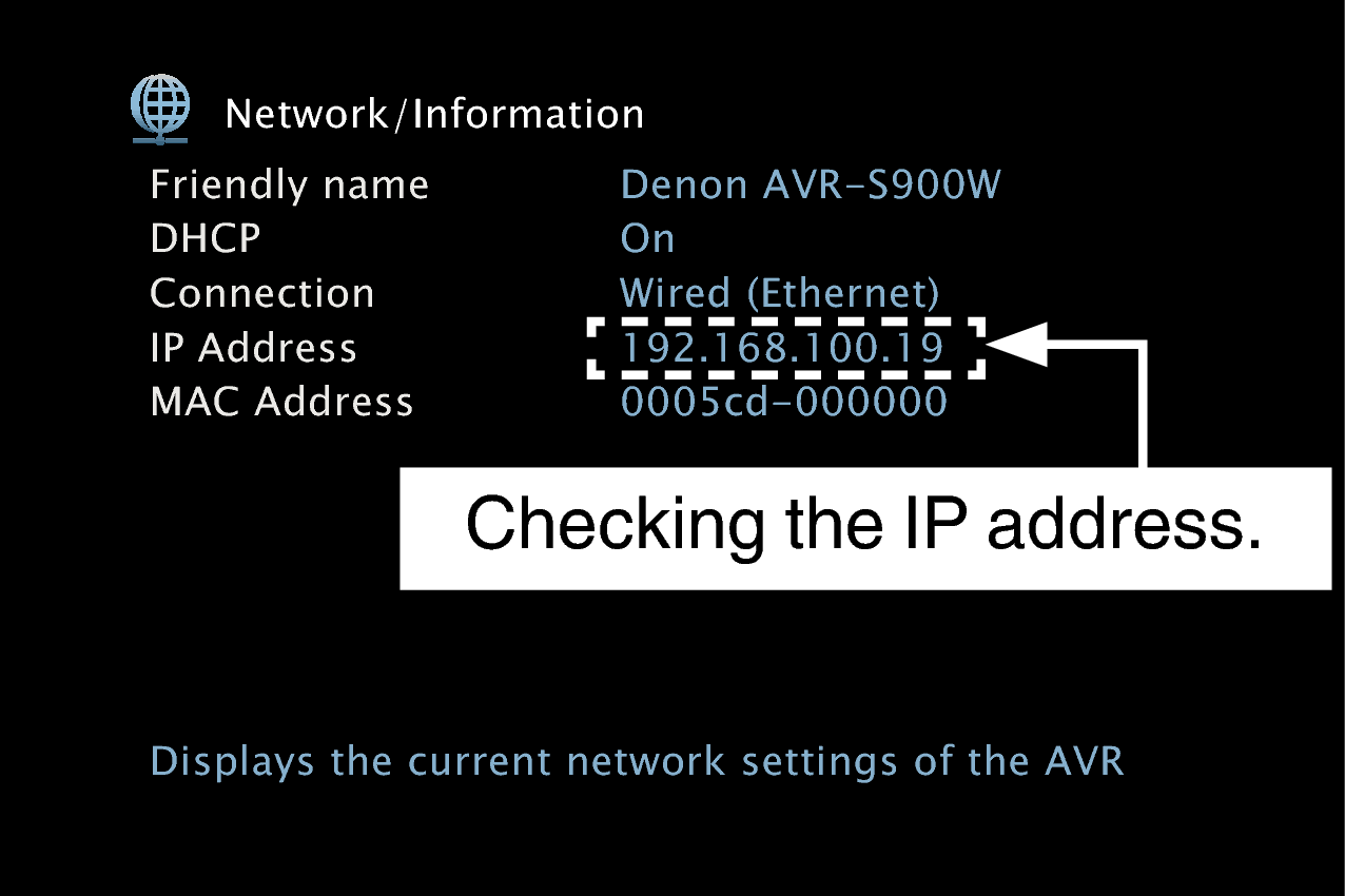 GUI NetworkInfo AVRS900W